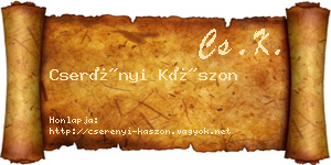Cserényi Kászon névjegykártya